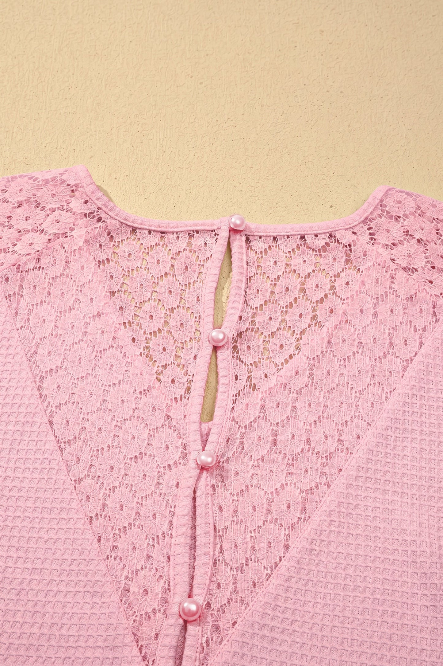 Threaded Pear Nyomi Cutout Waffle Knit Blouse