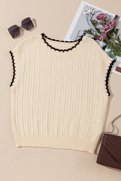 Threaded Pear Sophia Knit Short Sleeve Sweater