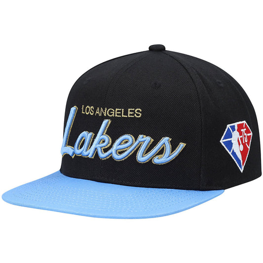 Men's Mitchell & Ness NBA 75Th Gold Snapback Lakers - Black-Blue