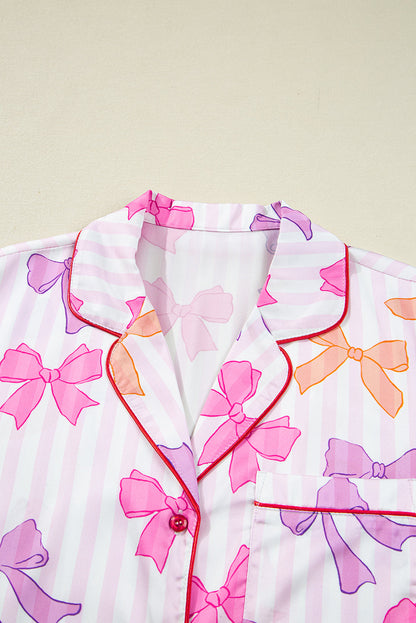 Threaded Pear Gracelynn Contrast Piping Trim Shirt