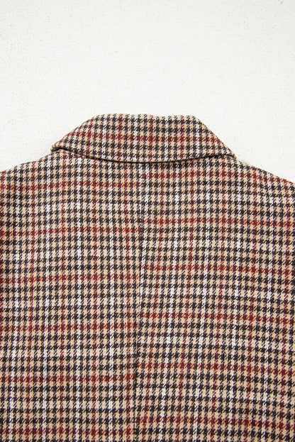 Threaded Pear Aria Houndstooth Lapel Collar Blazer