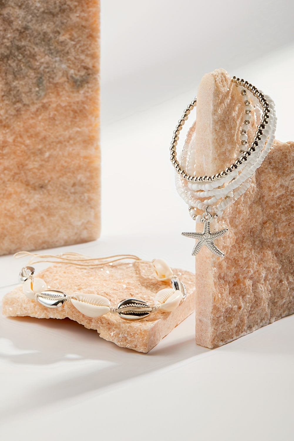 Threaded Pear Ariya Seashell Beaded Bracelet Set
