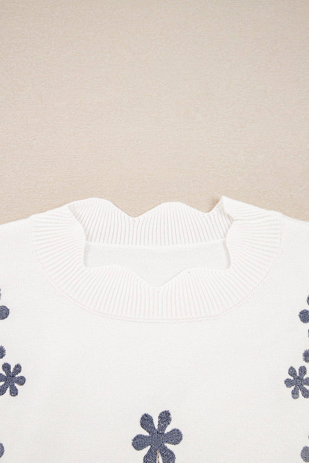 Threaded Pear Mia Scallop Hem Cropped Sweater