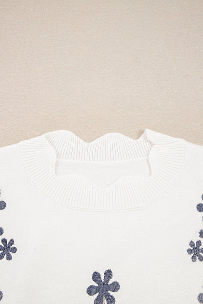 Threaded Pear Mia Scallop Hem Cropped Sweater