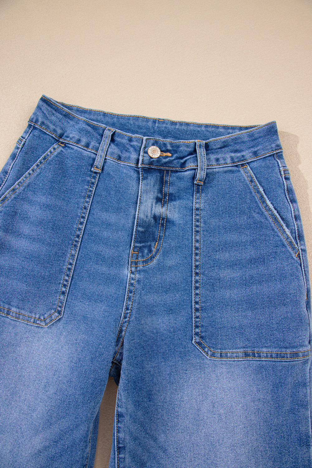 Threaded Pear Courtney Cropped High Rise Wide Leg Jeans