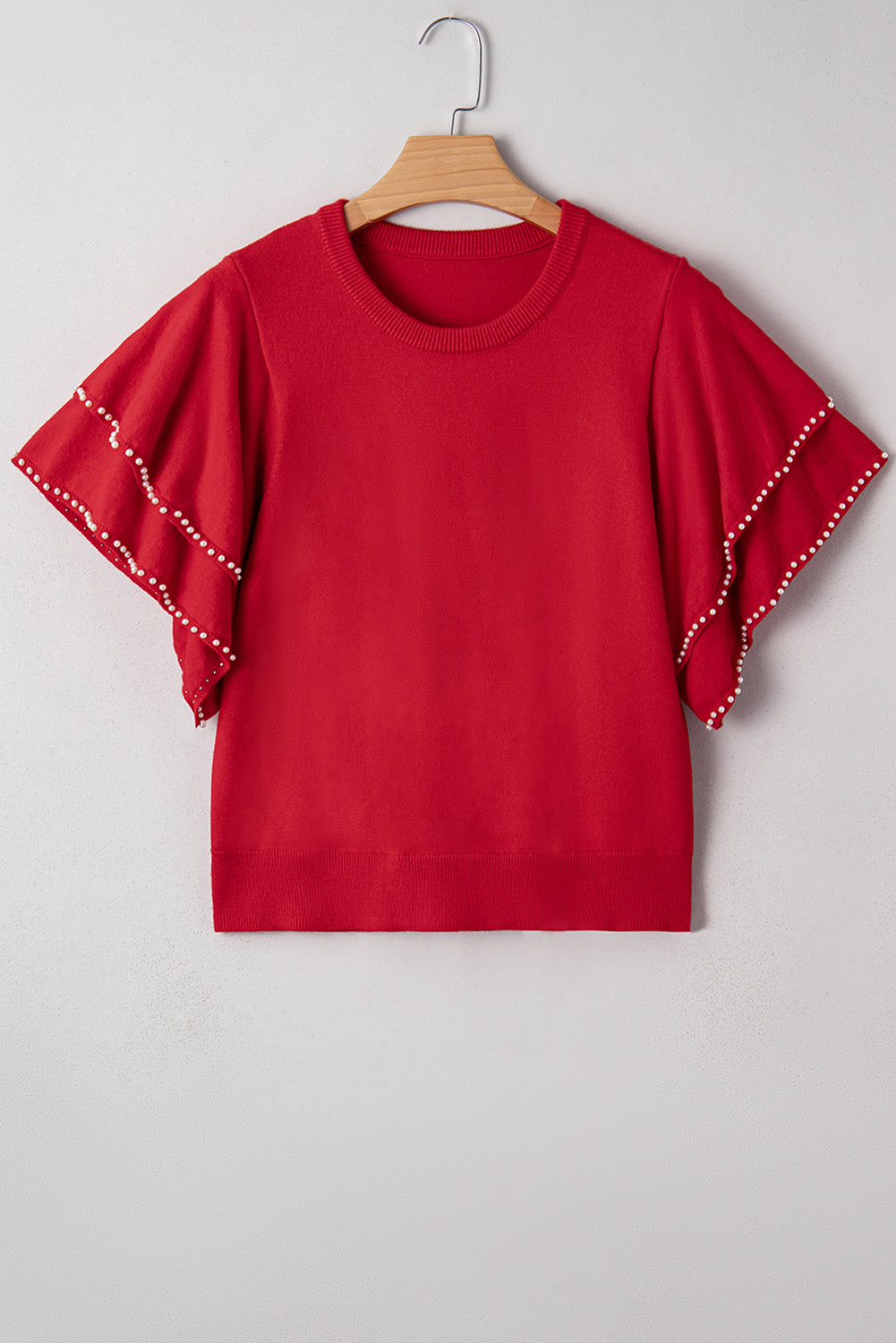 Threaded Pear Madilynn Ruffle Short Sleeve Sweater