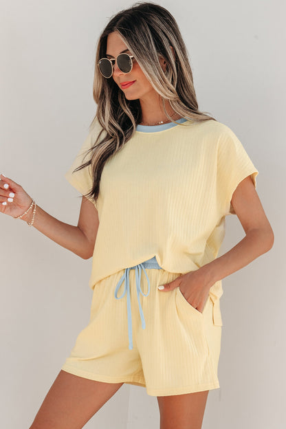 Threaded Pear Sunny Trim Casual Short Set
