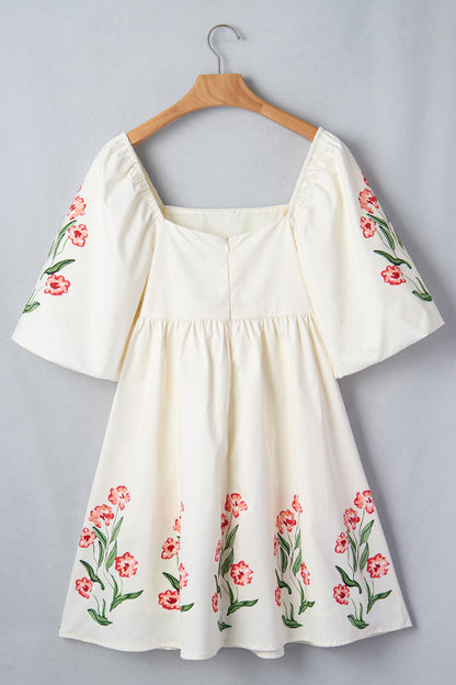 Threaded Pear Greta Puff Sleeve Babydoll Dress
