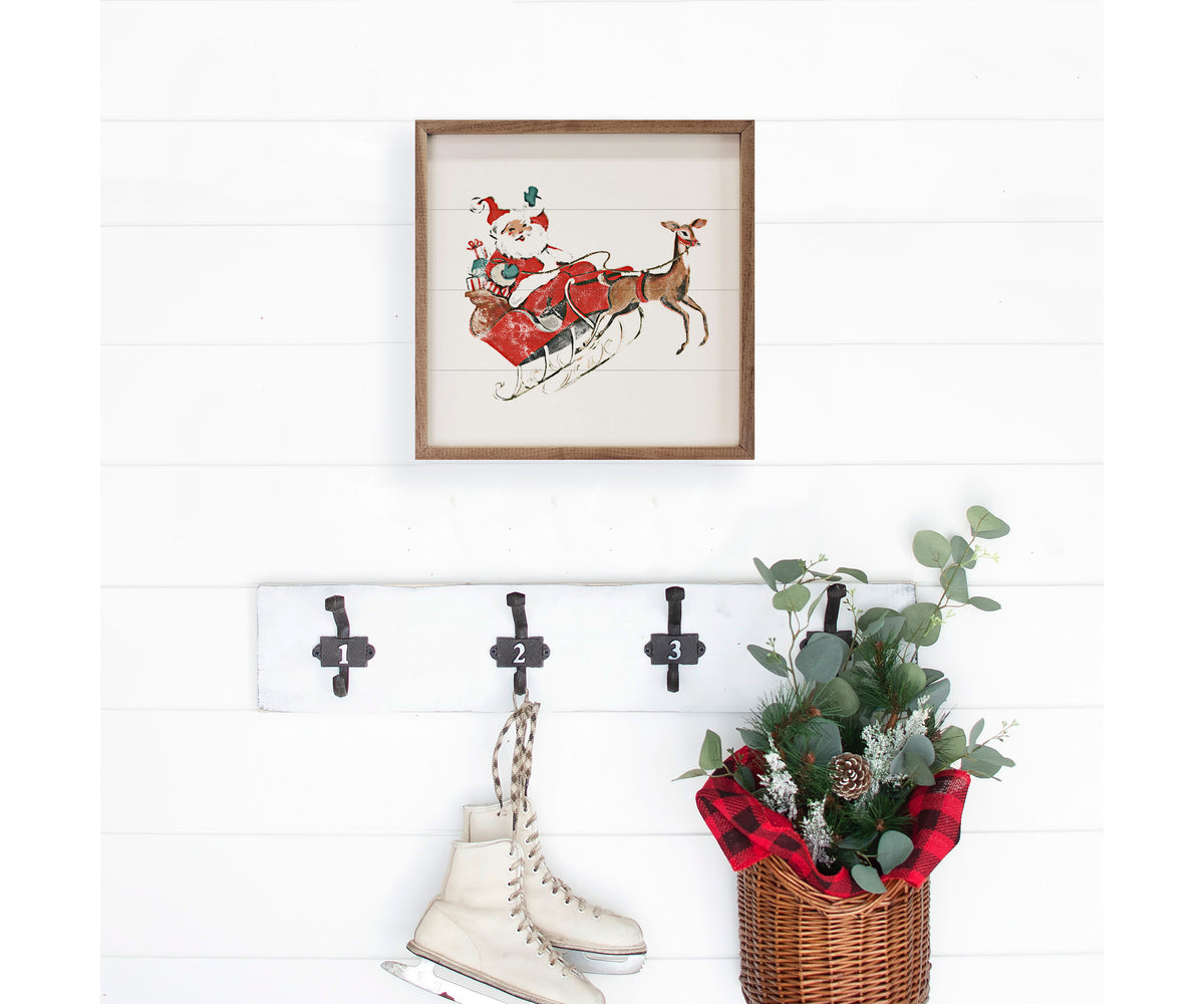 Kendrick Home Santa And Reindeer Retro