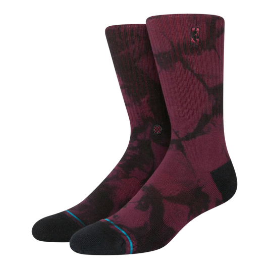 Stance x NBA Logoman Dye Men Crew Socks Maroon