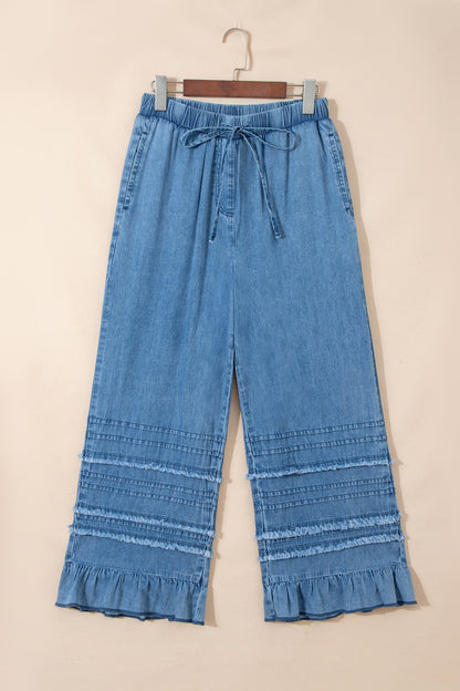 Taytum Wide Leg Chambray Pants