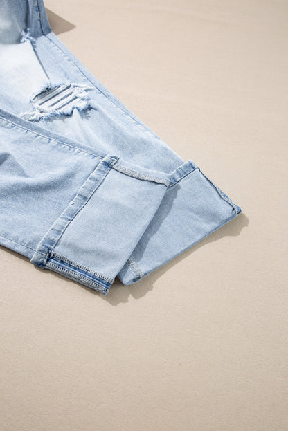 Threaded Pear Saige Wash Distressed Straight Jeans
