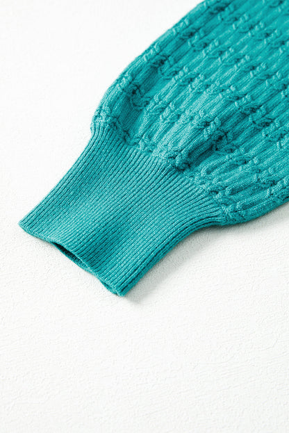 Threaded Pear Kay Knit Ribbed Cuffs Crew Neck Sweater