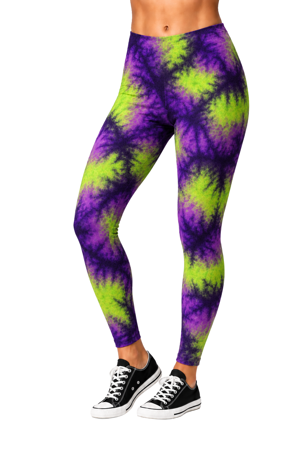 Purple and Green Tie Dye Print-