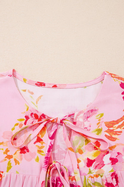Threaded Pear Nicole Puffy Half Sleeve Blouse