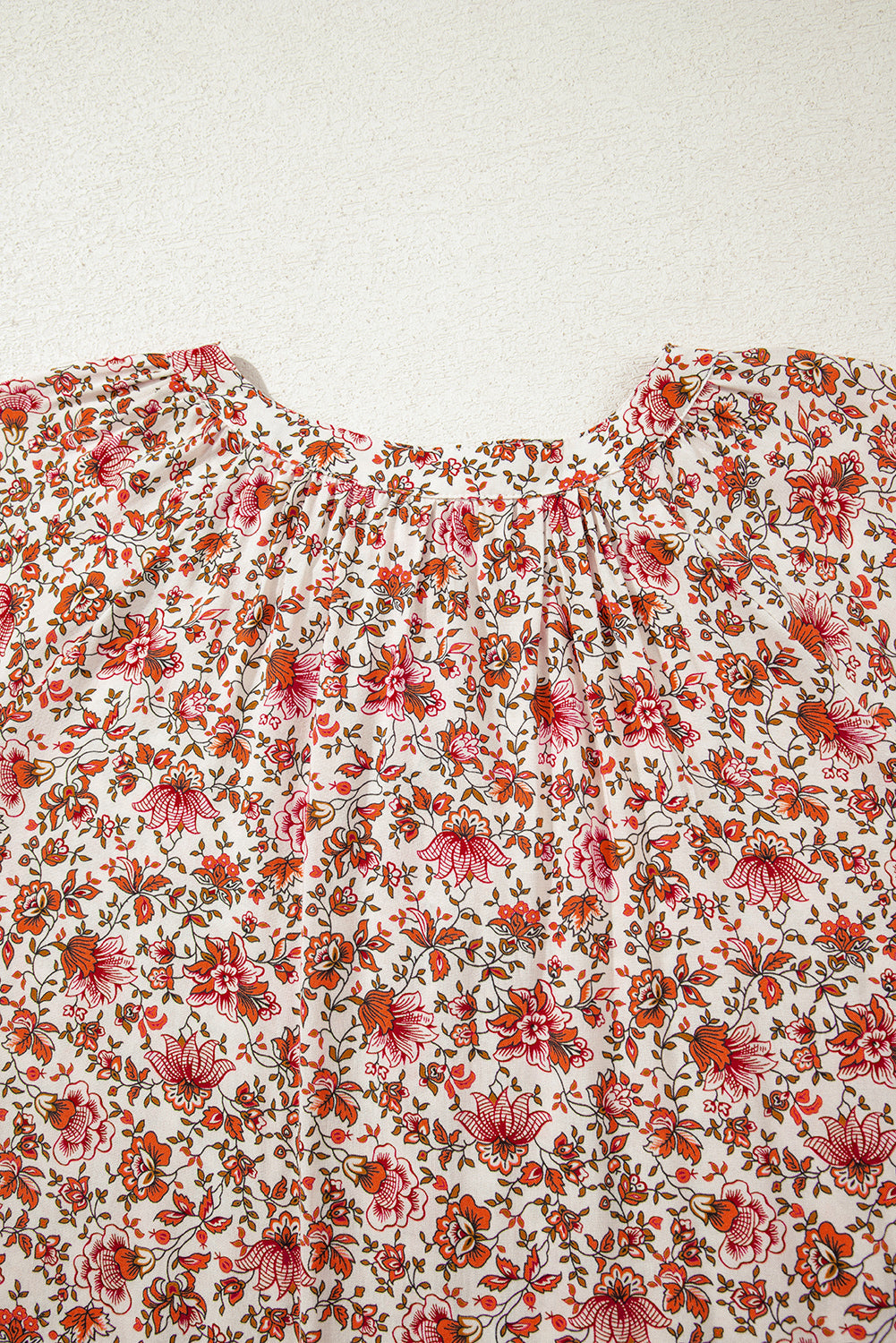 Threaded Pear Carter Notched Puff Sleeve Blouse