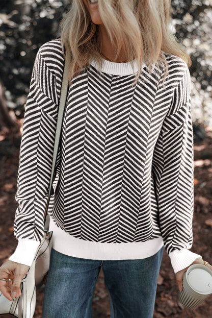 Threaded Pear Evelyn Edge Drop Shoulder Sweater