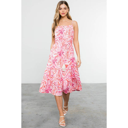 IAH- Abstract Print Tiered Dress
