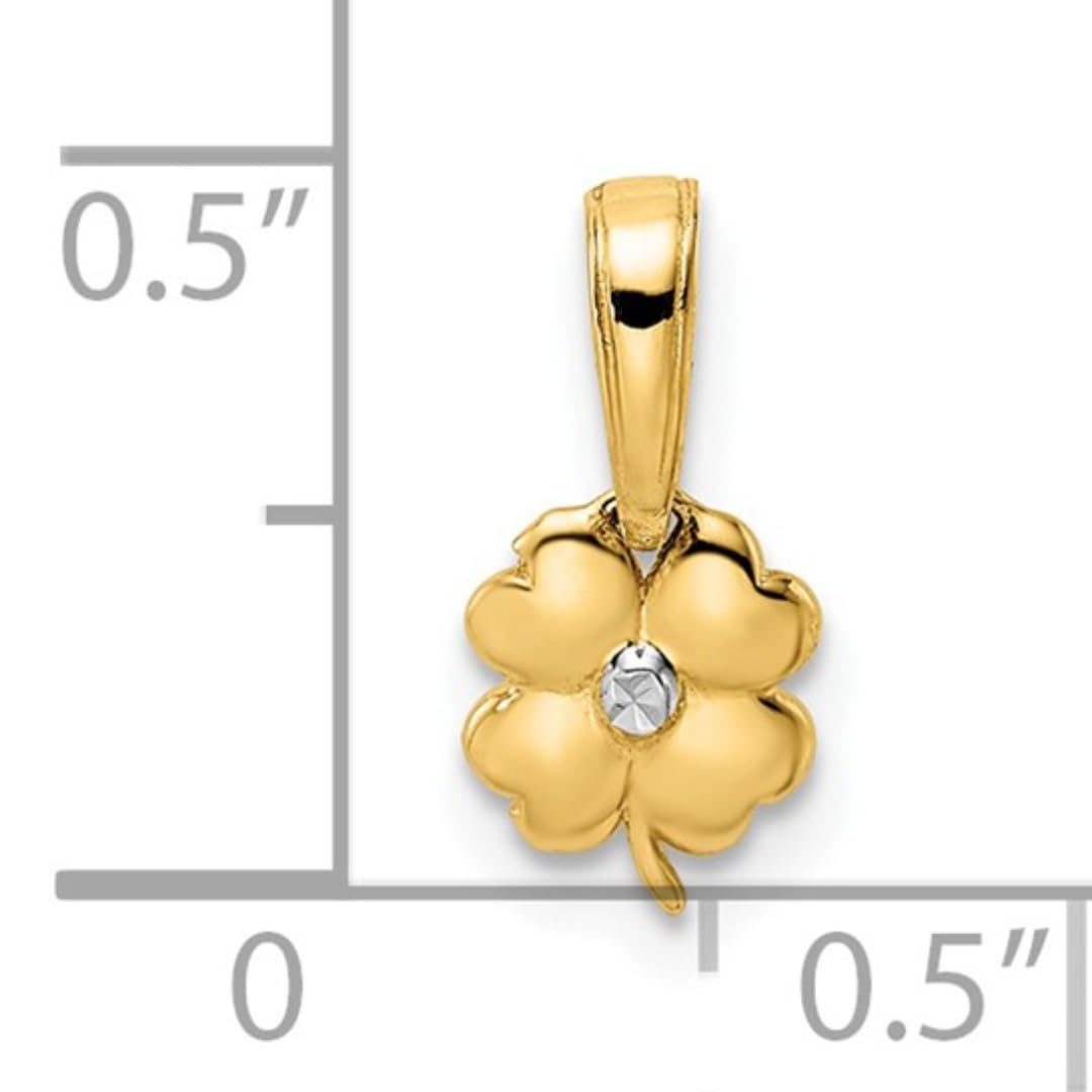 Four Leaf Clover Daily Wear Gold Pendant 14K Yellow Gold