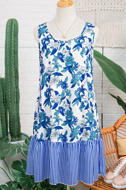 Threaded Pear Dior Ruffle Hem Patchwork Dress