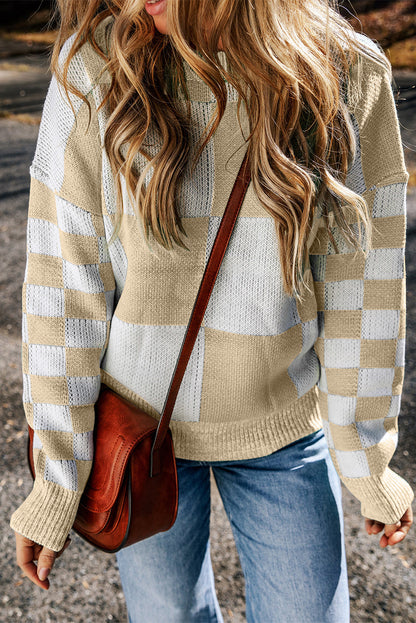 Threaded Pear Abigail Print Drop Shoulder Sweater