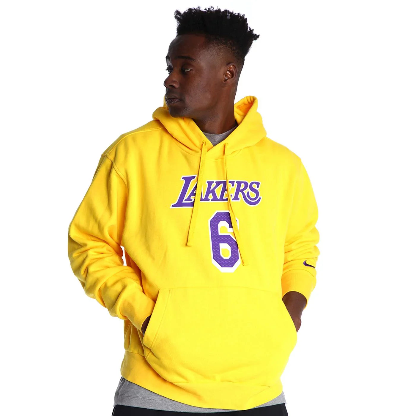 Nike Men's NBA La Lakers Lebron James #6 Fleece Pullover Hoodie