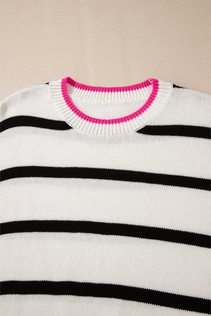 Threaded Pear Avery Contrast Drop Shoulder Sweater