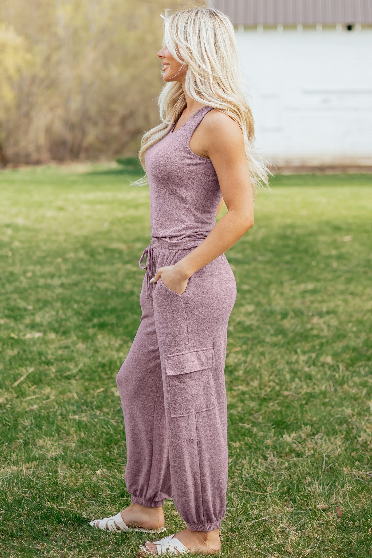 Threaded Pear Maeve Bouquet Casual Tank Top Set