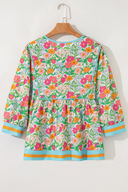 Threaded Pear Adley Puff Sleeve Babydoll Blouse