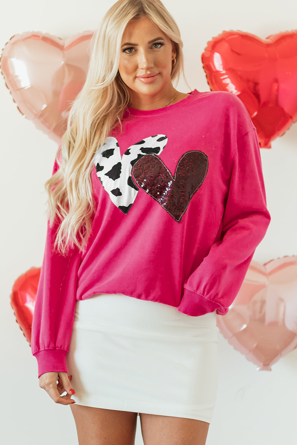 Threaded Pear Whitley Heart Patch Graphic Sweatshirt