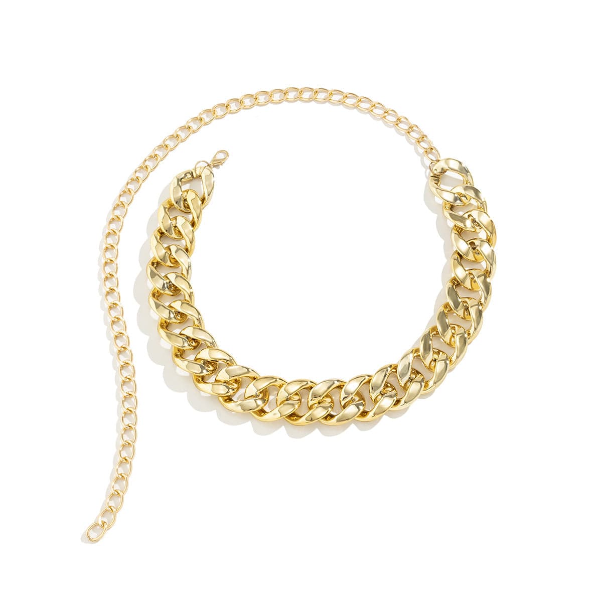 Goldtone Curb Chain Waist Belt