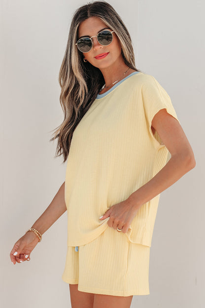 Threaded Pear Sunny Trim Casual Short Set