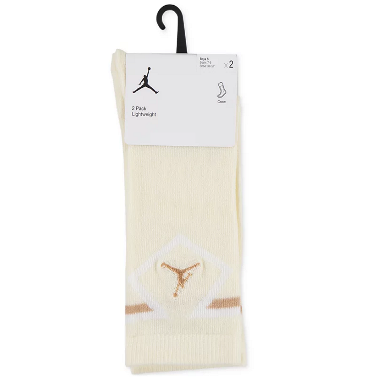 Air Jordan Youth Diamond Logo High Crew Socks 2 Pack Coconut Milk