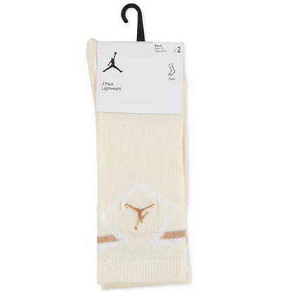 Air Jordan Youth Diamond Logo High Crew Socks 2 Pack Coconut Milk