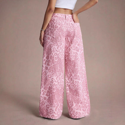 Female Loose Fit Straight Loose Wide Leg Jeans