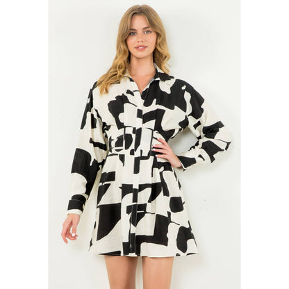 Winona - Long Sleeve Print Mini Dress