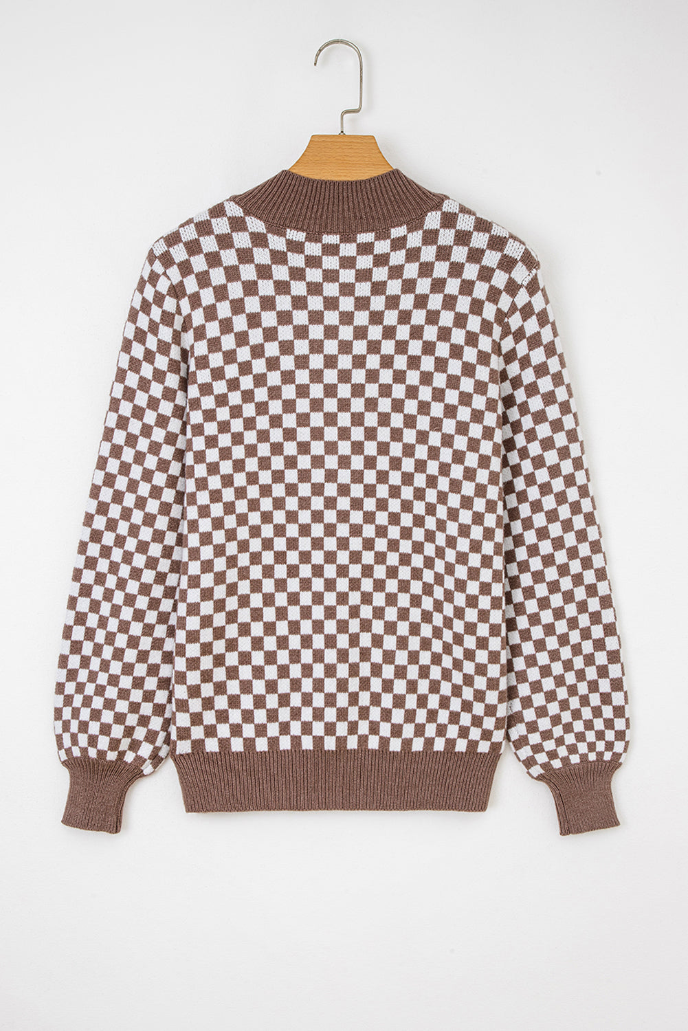 Threaded Pear Mckinley Trim Checkerboard Knit Sweater
