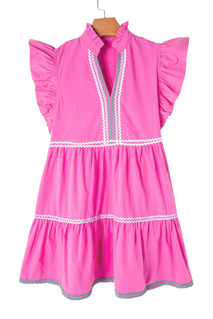 Threaded Pear Margaret Flutter Sleeve Tiered Dress