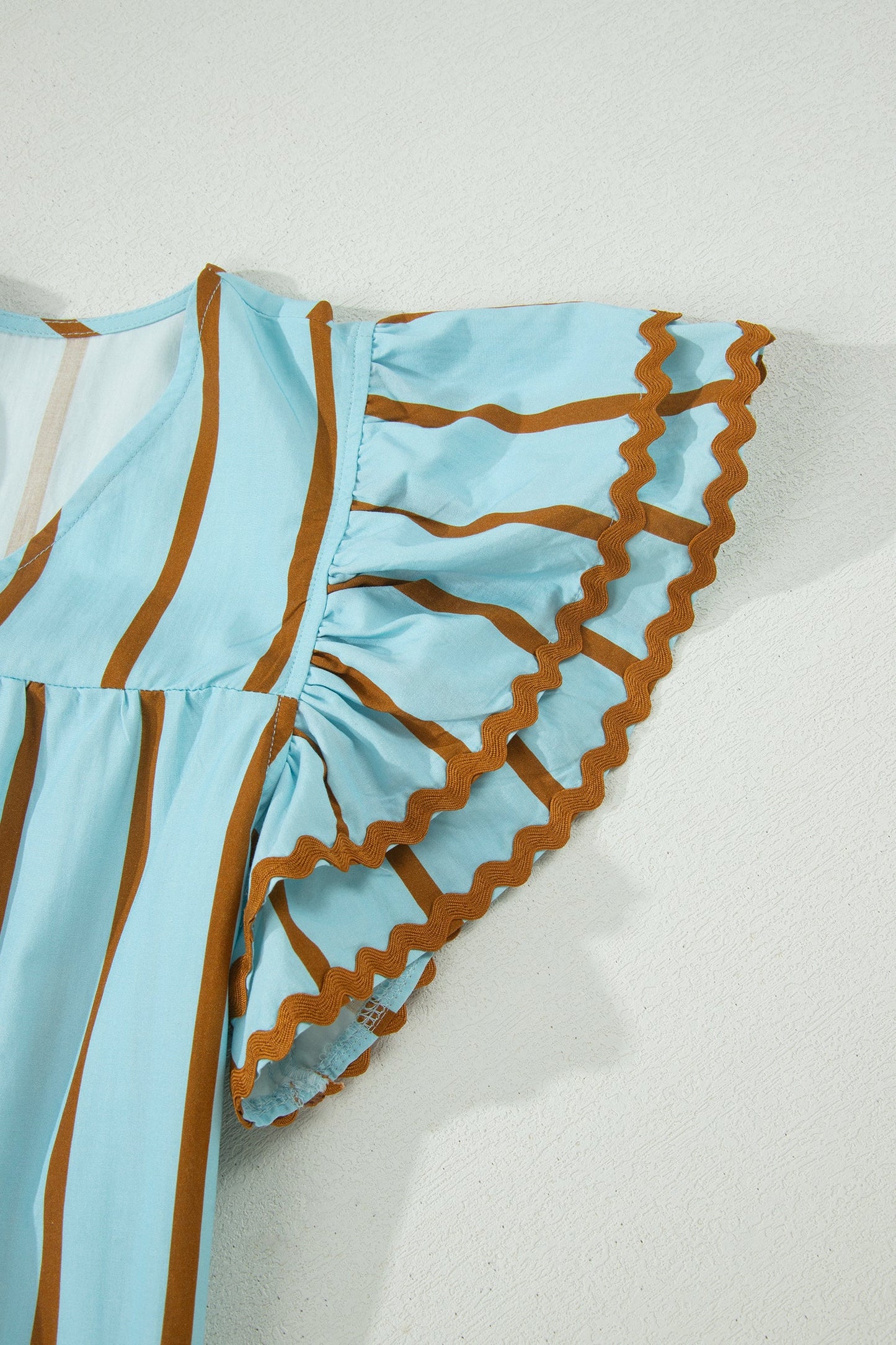 Threaded Pear Malaysia Ruffled Short Sleeve Blouse