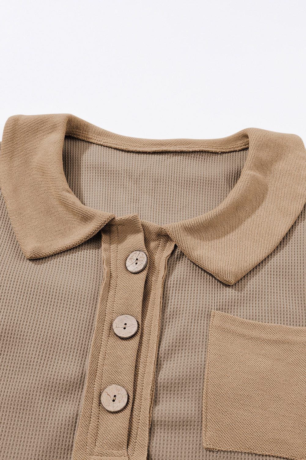 Threaded Pear Bianca Waffle Knit Long Sleeve Top