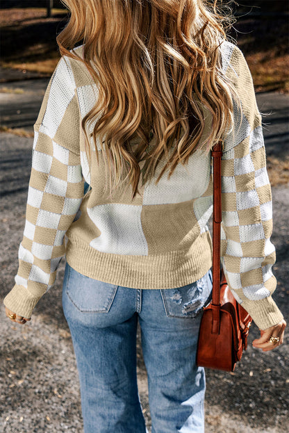 Threaded Pear Abigail Print Drop Shoulder Sweater