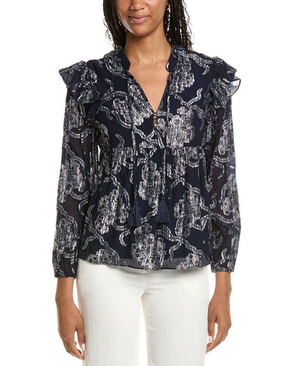 NAVY METALLIC JACQUARD-