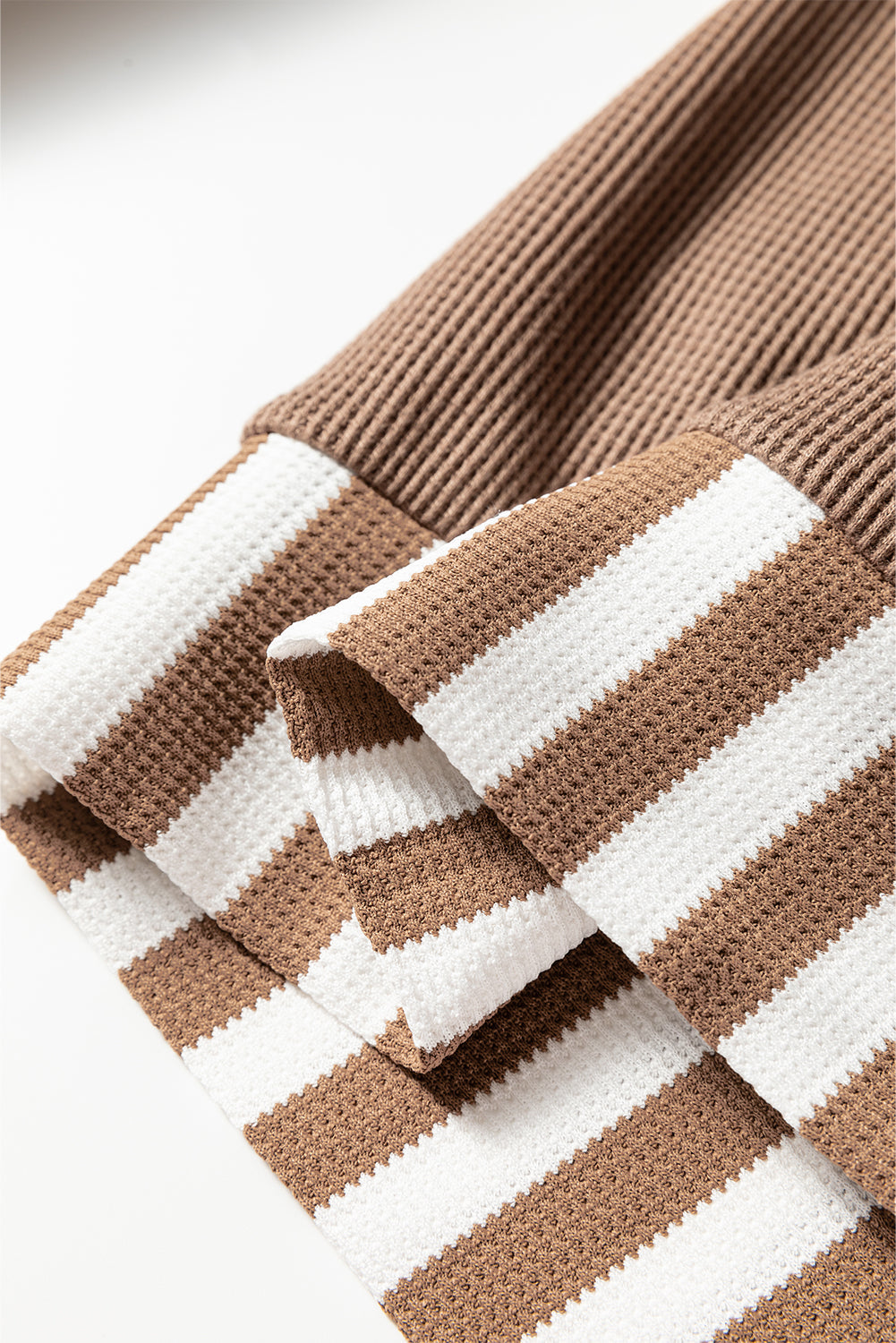 Threaded Pear Tilly Striped Patchwork Drawstring Hoodie
