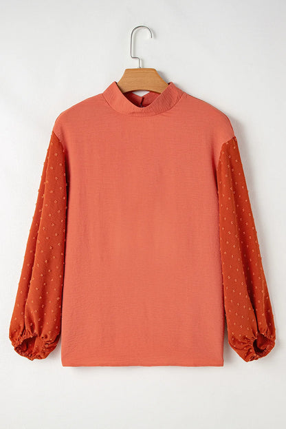 Threaded Pear June Swiss Dot Balloon Sleeve Loose Blouse