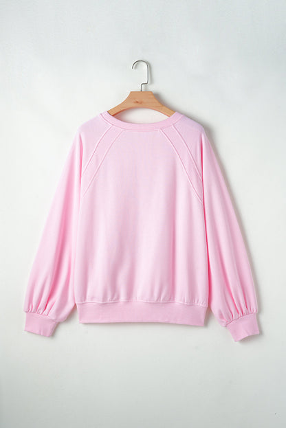Threaded Pear Emery Embroidered Raglan Sleeve Sweatshirt