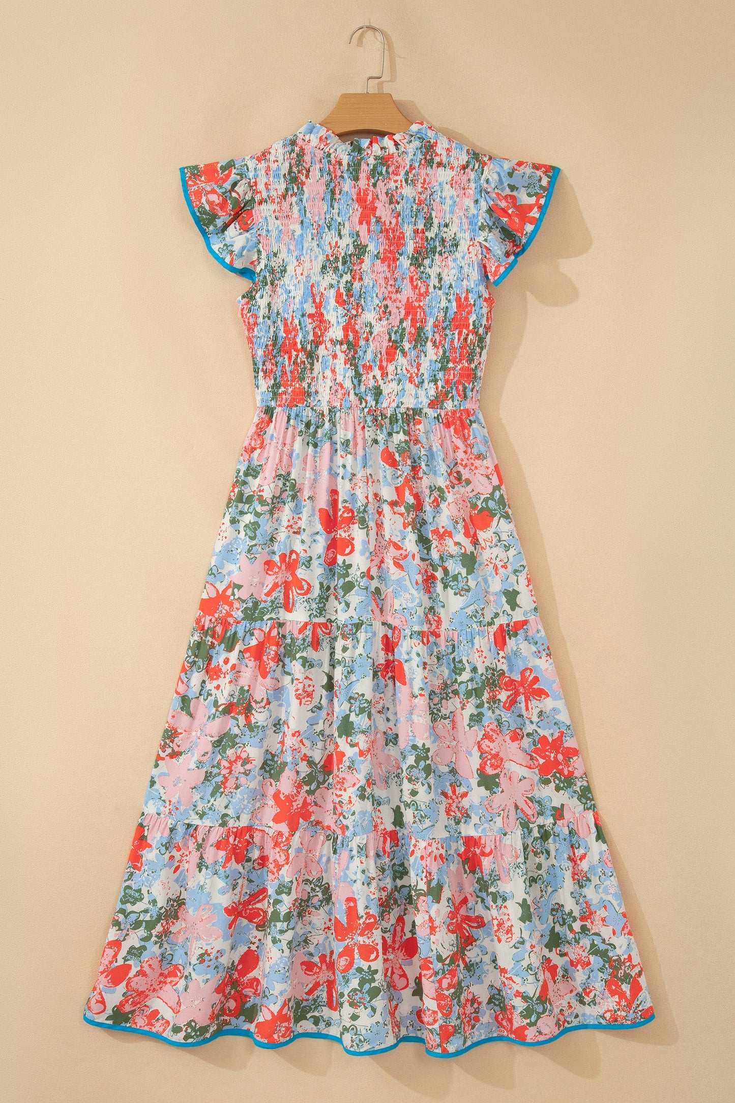 Threaded Pear Nina Flutter Sleeve Long Dress