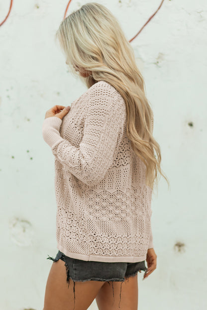Threaded Pear Harmoni Knit Open Front Cardigan