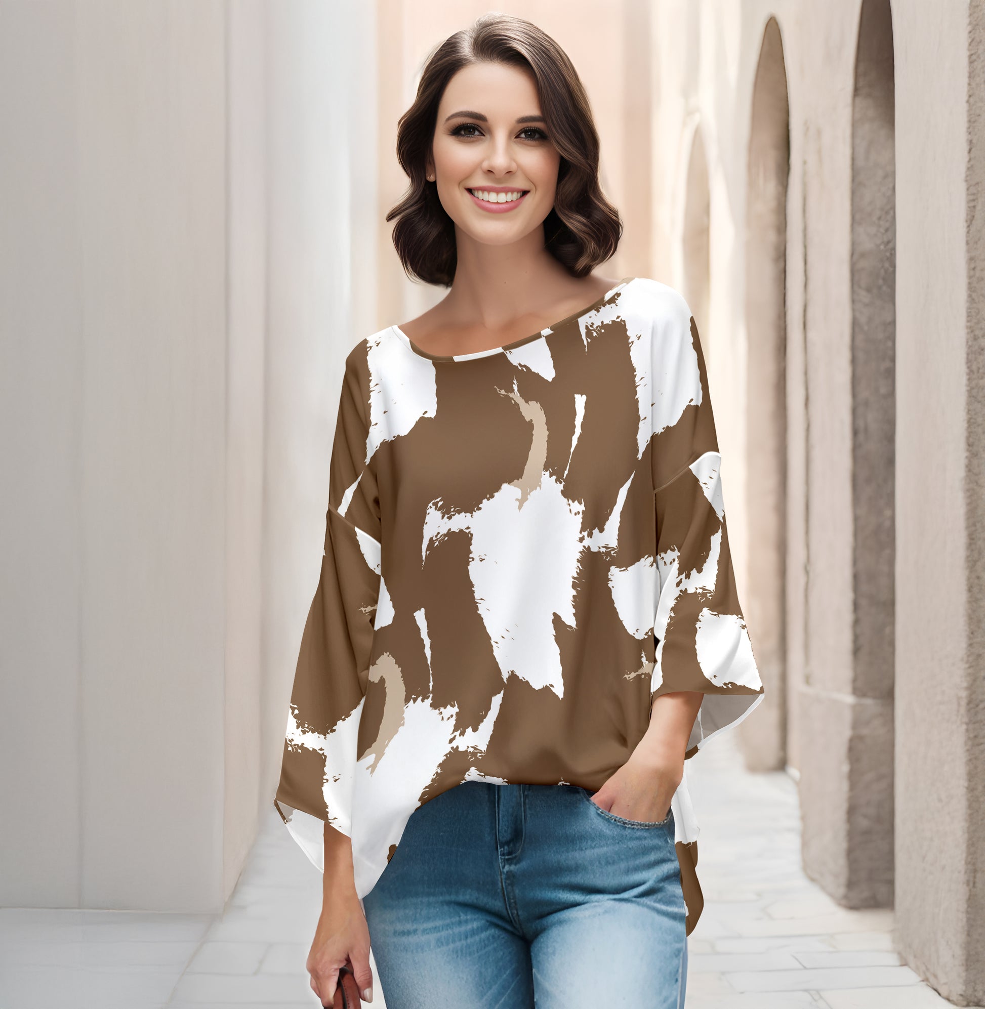 Beige and White-