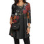 Black Red Floral Print