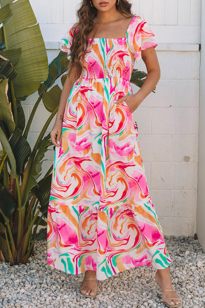 Threaded Pear Avery Smocked Bust Maxi Dress